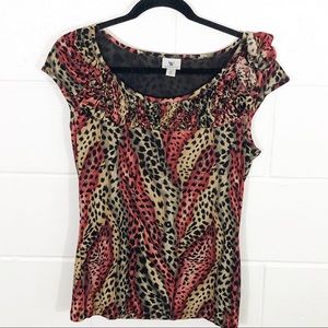 *3 for $25* Worthington Short Sleeve Ruffle Blouse